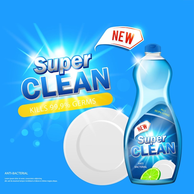 Free vector realistic cleaning products ad