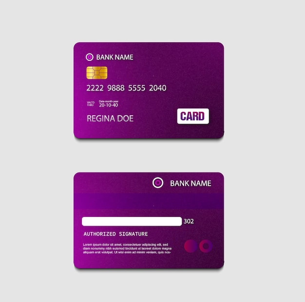 Vector free vector realistic credit card design template