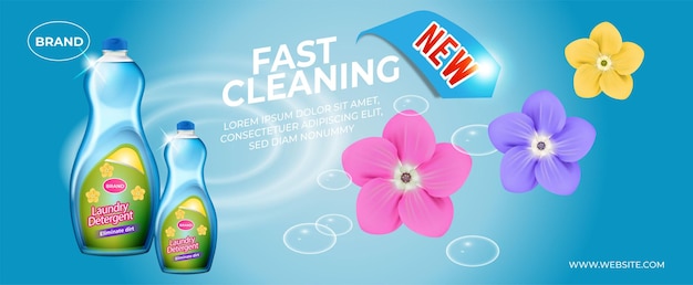 Free vector realistic laundry detergent ad