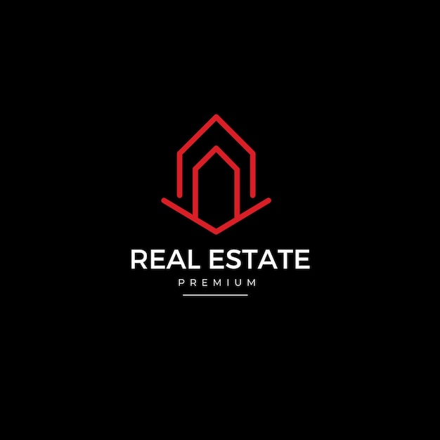 Vector free vector red and white modern real estate logo