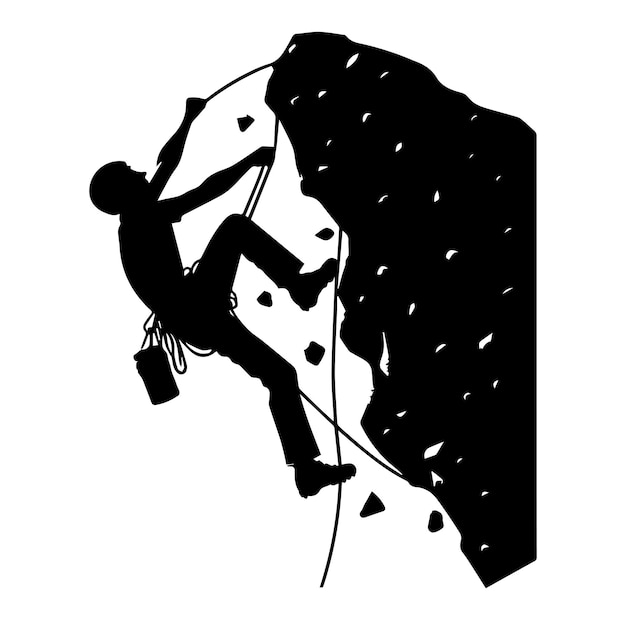 Vector free vector rock climbing man silhouette