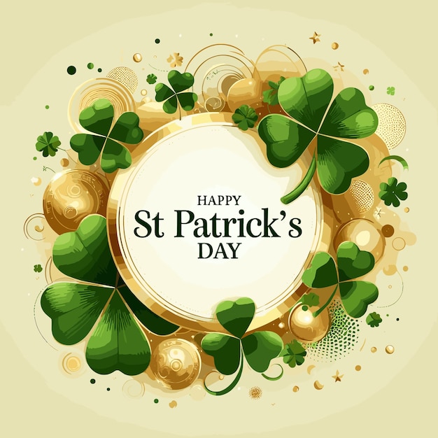 Free vector Saint Patricks day design with clover leaf on green background