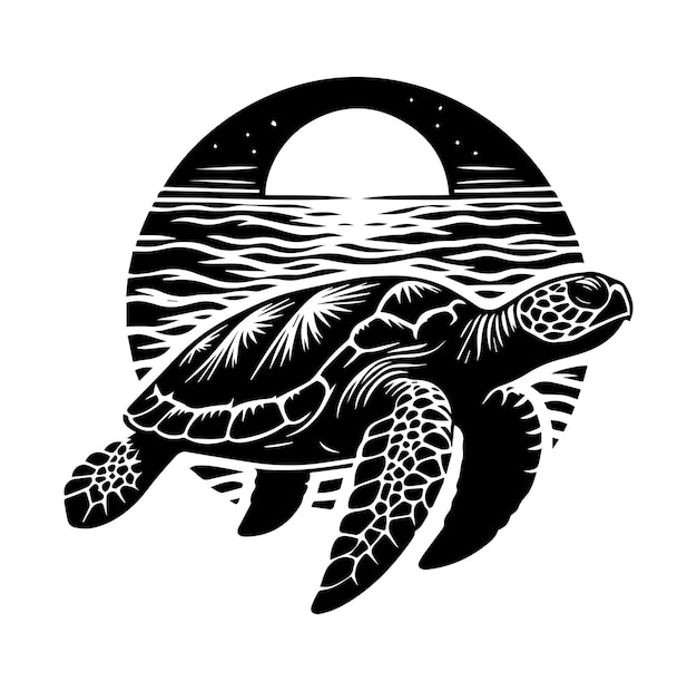 Vector free vector sea turtle silhouette