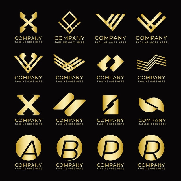 Free vector set of company logo design ideas vector