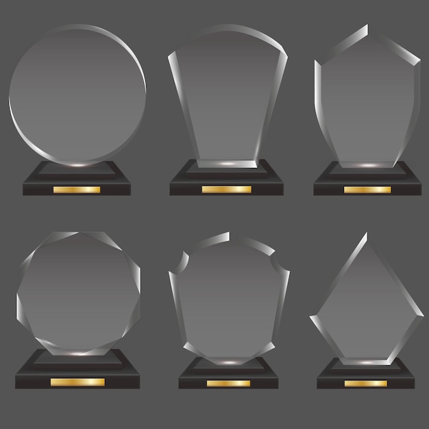 Free vector set of glass plates