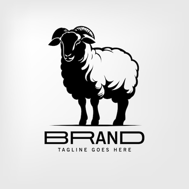 free vector sheep silhouette design logo