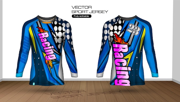 Free vector shirt template, racing jersey design, soccer jersey