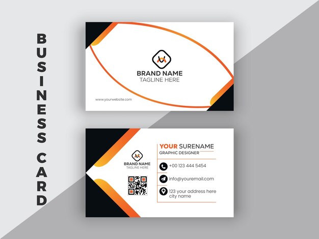 Vector free vector simple business card template modern black and white business card design