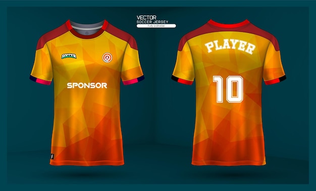 Free vector soccer jersey template sport t shirt design