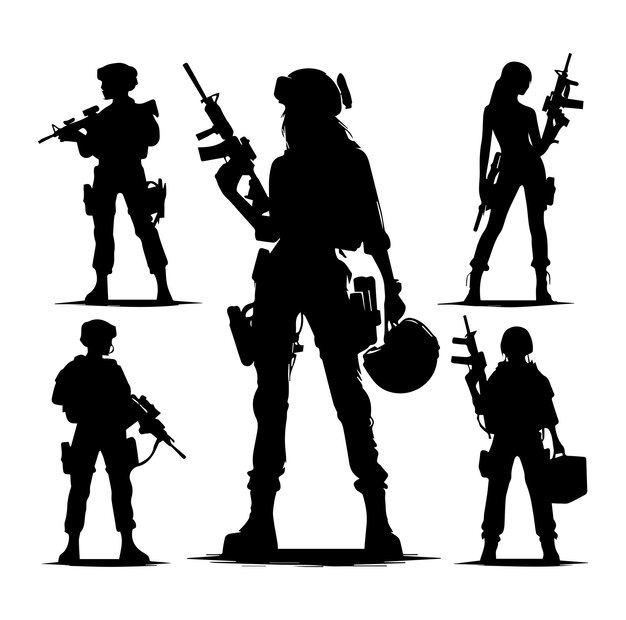 Vector free vector soldier silhouette vector