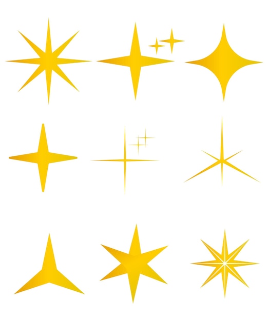 Free vector sparkling stars shiny sparks glitter light star and sparkle elements