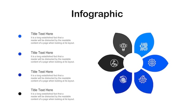 Free vector steps modern circular connecting infographic template