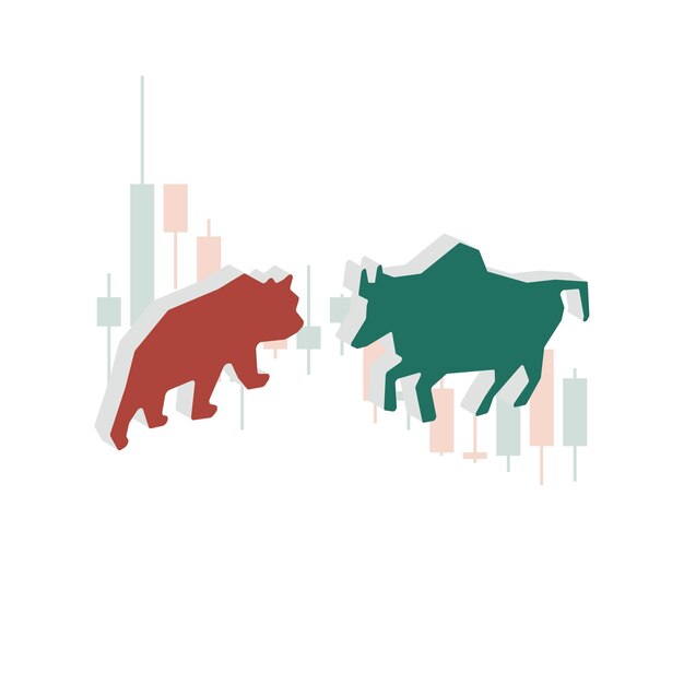 Vector free vector stock market concept bull and bear logo design