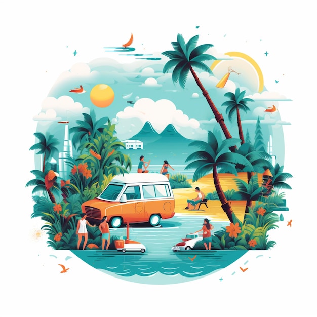 Free vector summer art illustration