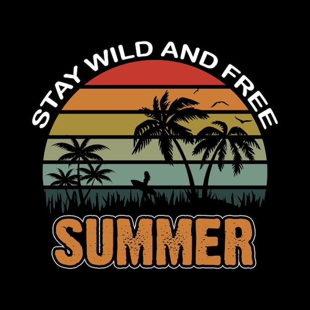 Free vector surfing festival summer banner for surfing tshirt