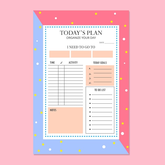 Free vector template daily planner bullet journal planner template to do list planner template