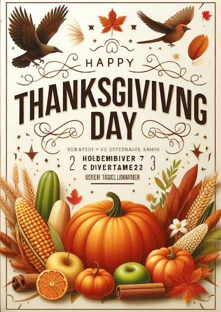 Free Vector Thanksgiving Day Design Template