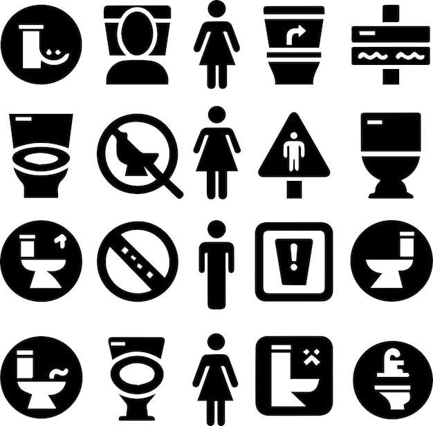 Vector free vector toilet sign vector set of toilet signs silhouette