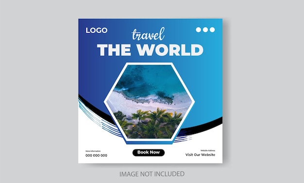 Free vector travel or tourism Instagram and social media post template