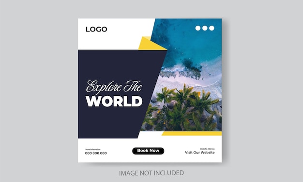 Free vector travel or tourism Instagram and social media post template