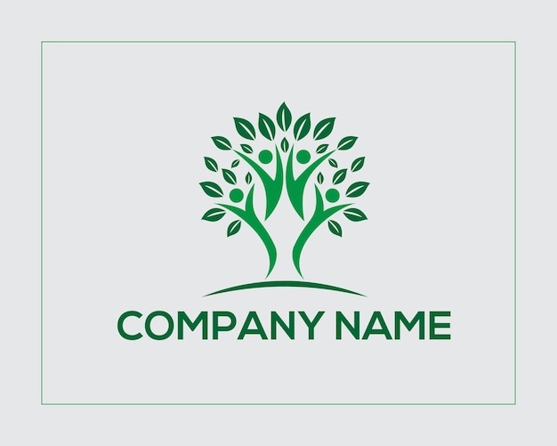 Free Vector tree logo design with human tree logo concept premium vector file