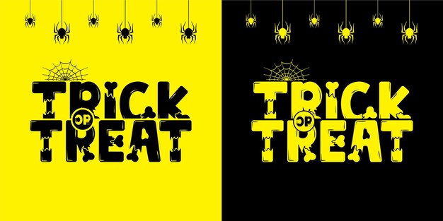 Vector free vector trick or treat lettering celebration typography design