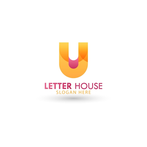 Free vector u letter initial gradient colorful logo freelancershahin