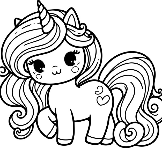 Vector free vector unicorn outline drawing