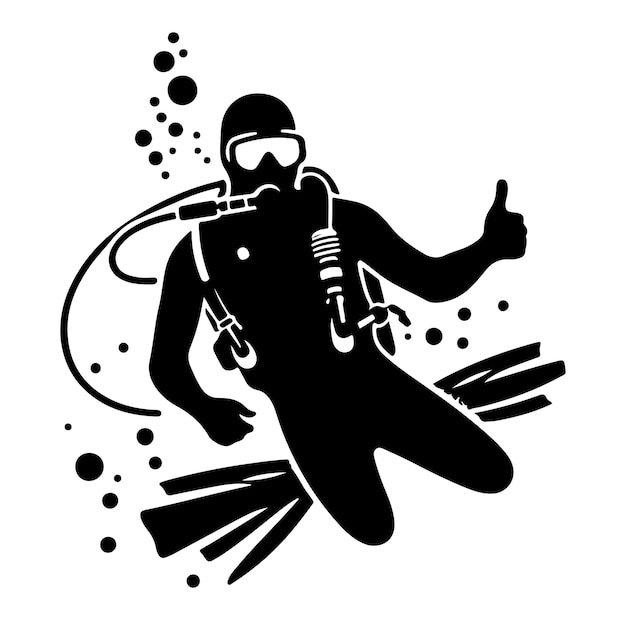 Vector free vector a vector scuba diving silhouette