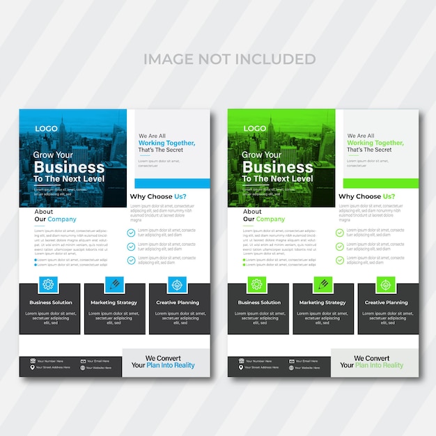 Free vector vertical business flyer template with rectangle