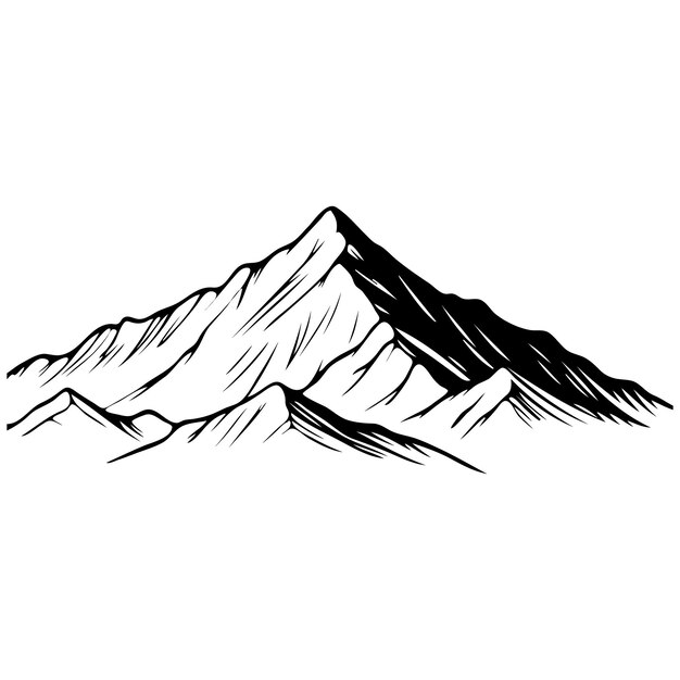 Free vector vintage monochrome mountains set