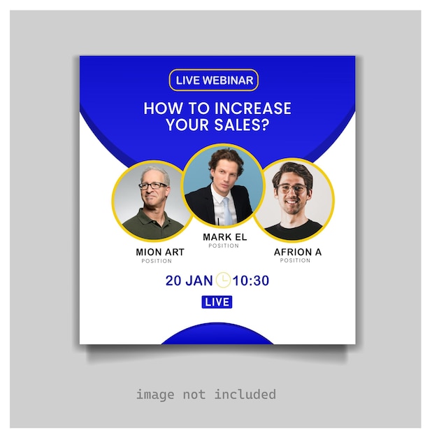 Vector free vector webinar square flyer template for live conference