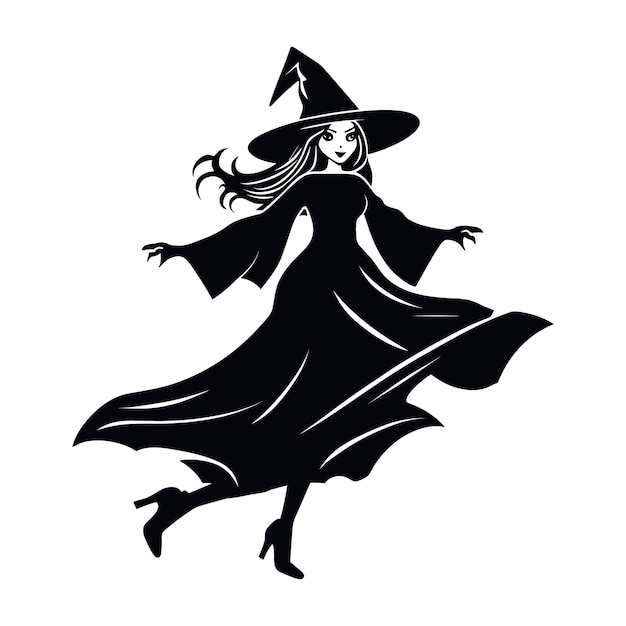 Free vector witch vector silhouette