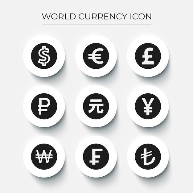 Vector free vector world currency icon collection