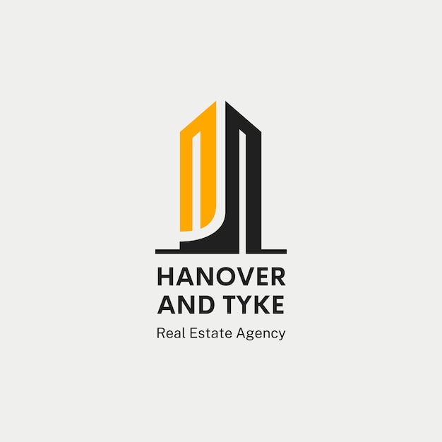 Free vector yellow black simple illustrative real estate agency logo