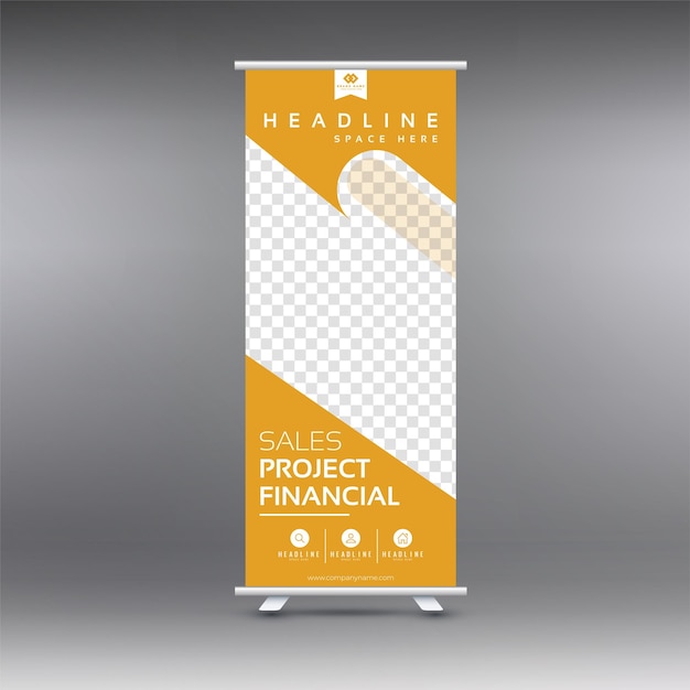 Free vector yellow creative roll up banner template