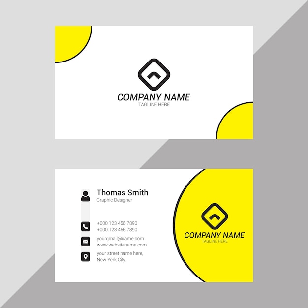 free vector yellow and white business cardeps