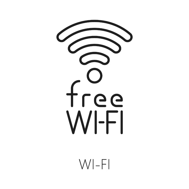 Free wifi hotel service thin line icon