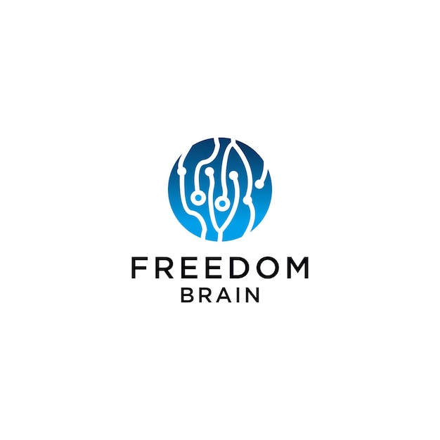 Freedom brain logo icon design template flat vector