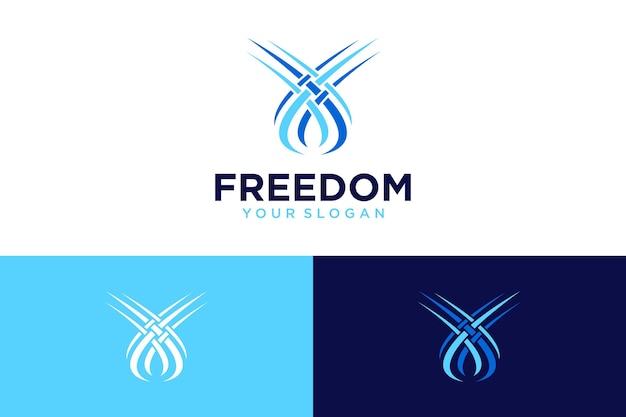 freedom logo design with line style