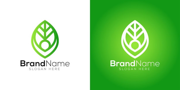 Freedom man leaf logo design template