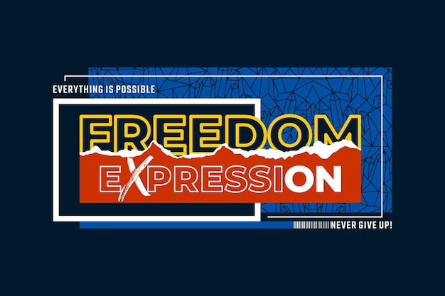 Freedom typography abstract design vector illustration