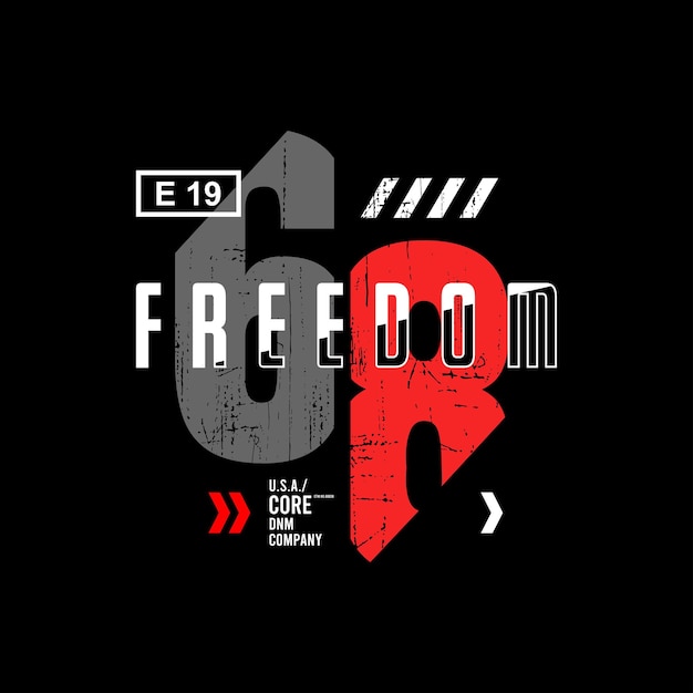 freedom typography design ready to print for t shirts