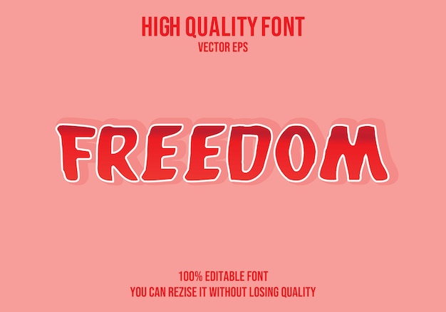 Freedom Vector Font Text Effect