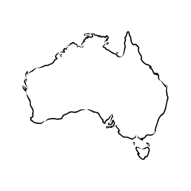 Freehand Australia map sketch on white background. Vector illustration. australia map vector sketch