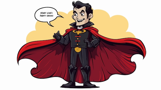 Freehand Drawn Cartoon Vampire in Speech Bubble