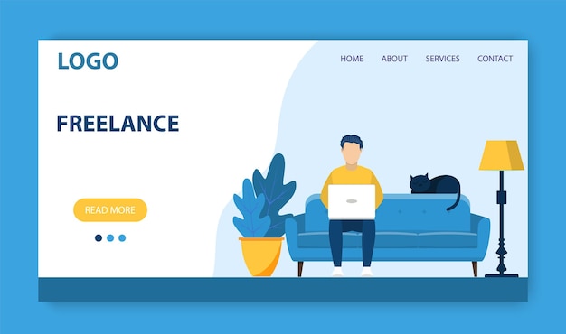 Freelance work landing page template