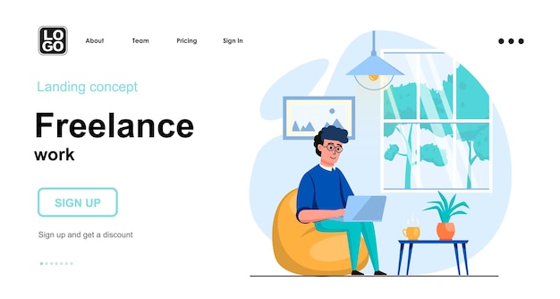 Freelance work landing page template