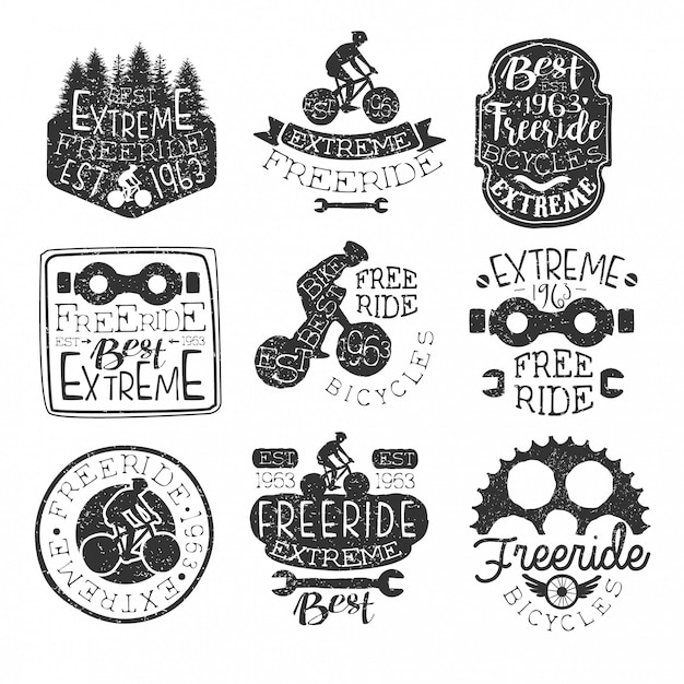 Freeride Bikes Vintage Stamp Collection