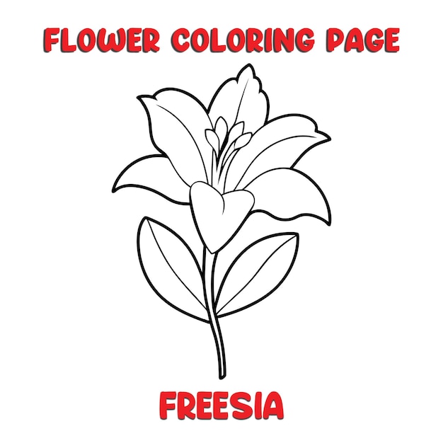 FREESIA flowers coloring book for kids